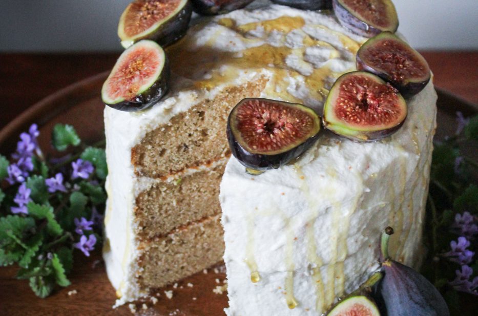 Earl Grey Cake with Fig Jam Buttercream {Katie at the Kitchen Door}