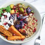 Middle-Eastern Grain Bowl with Sweet Potatoes and Cauliflower {Katie at the Kitchen Door}